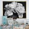 Designart - Bunch of Roses Black and White - Floral Art Framed Canvas Print